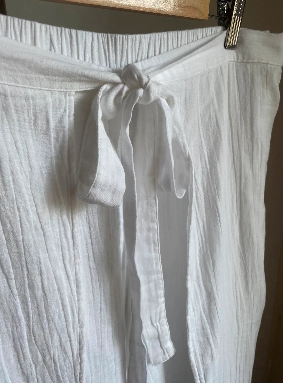 ME+EM white cotton wrap trousers - view 5