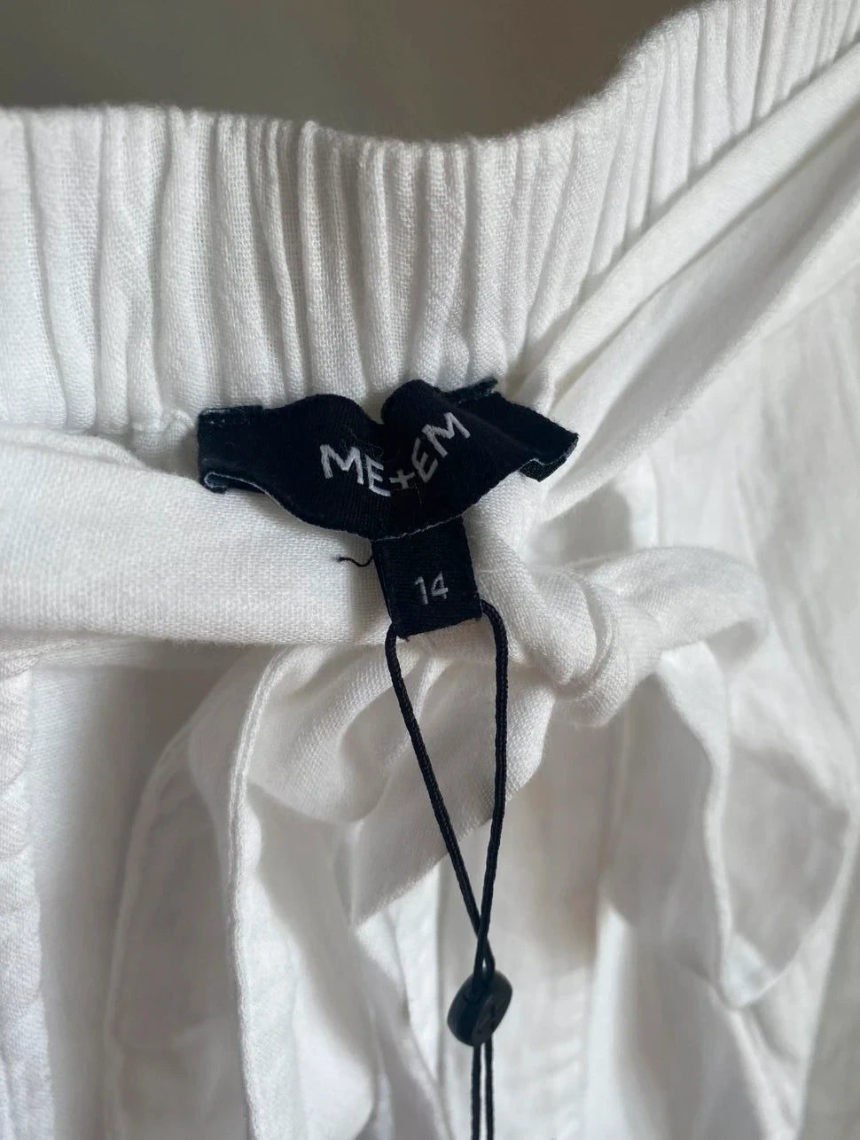 ME+EM white cotton wrap trousers - view 2
