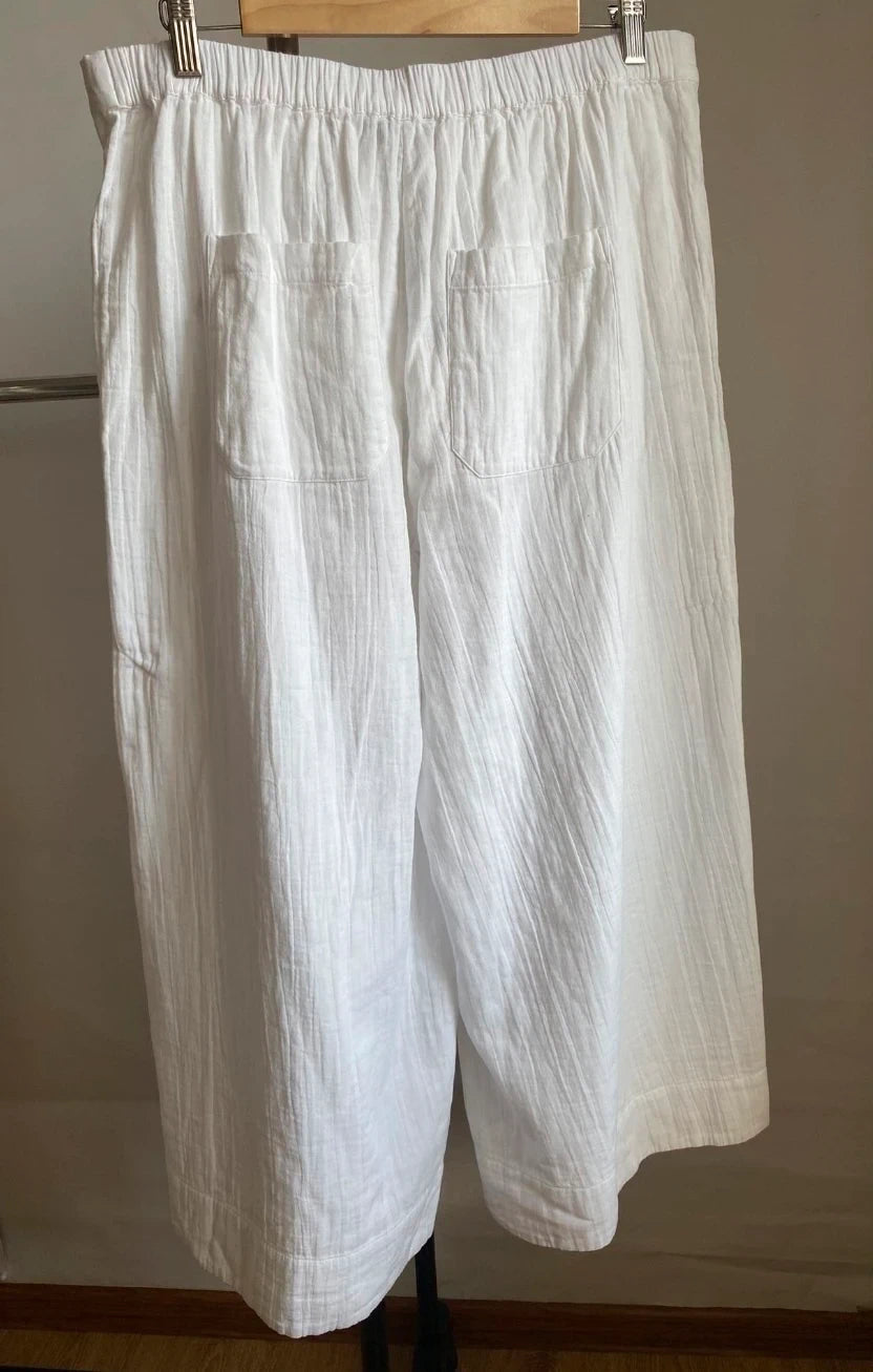 ME+EM white cotton wrap trousers - view 4