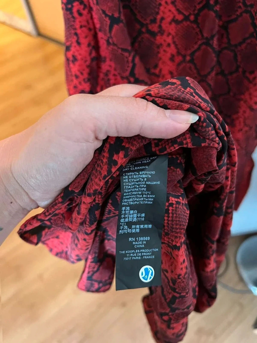 The Kooples red viscose silk midi dress - view 9