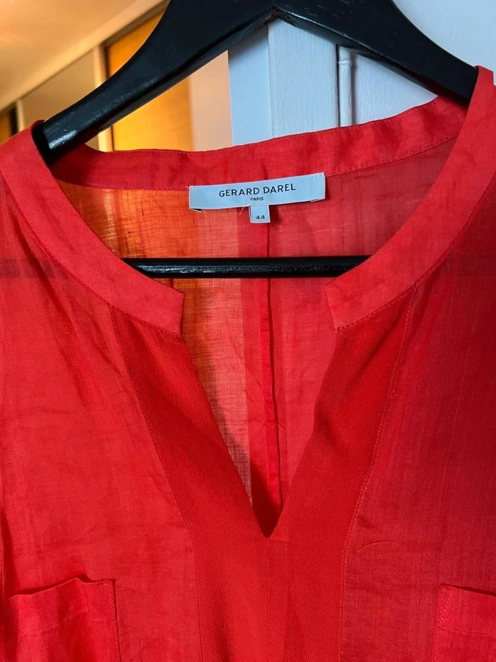 Gerard Darel red ramie silk blouse size XL - view 2
