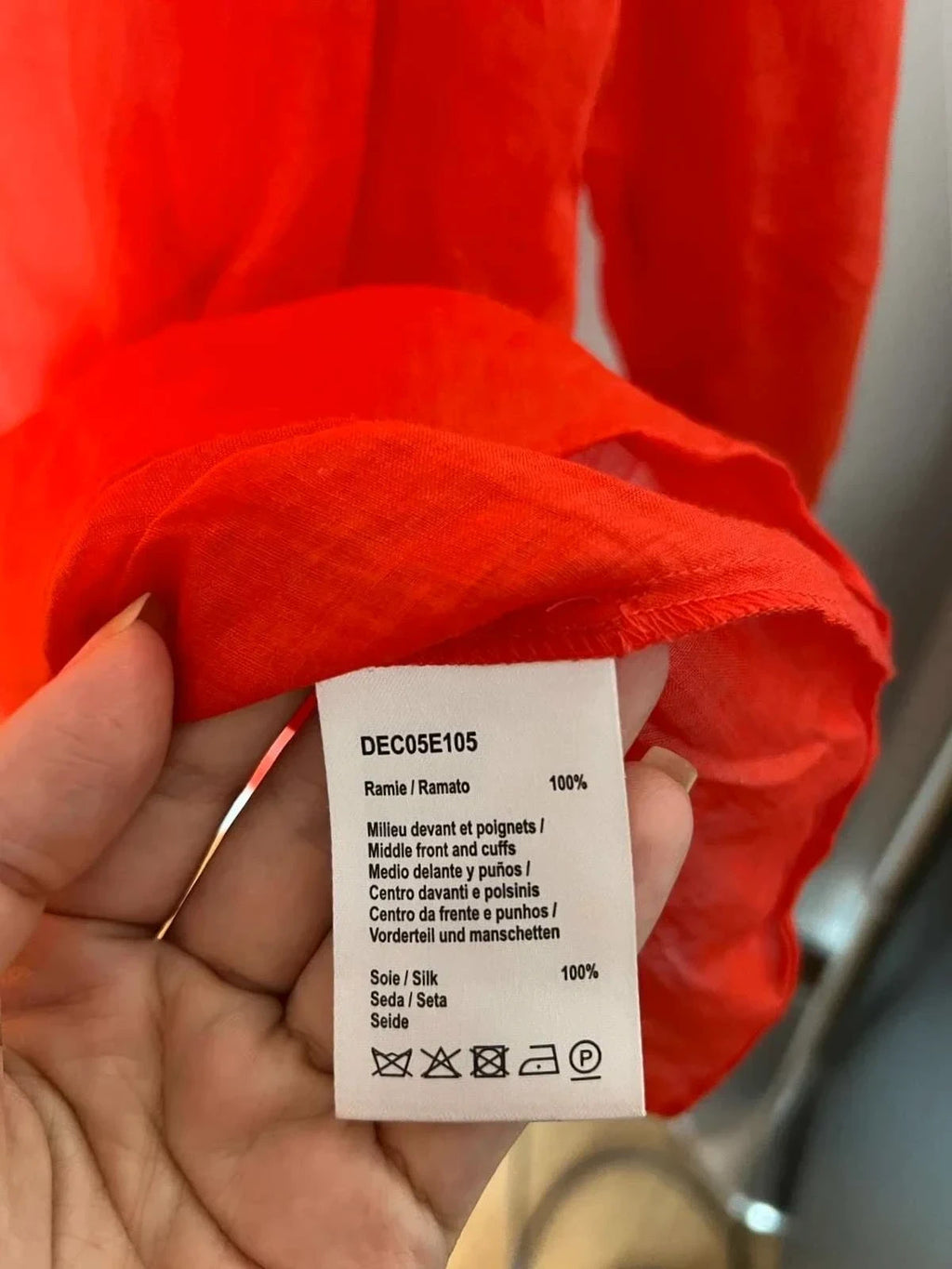 Gerard Darel red ramie silk blouse size XL - view 7