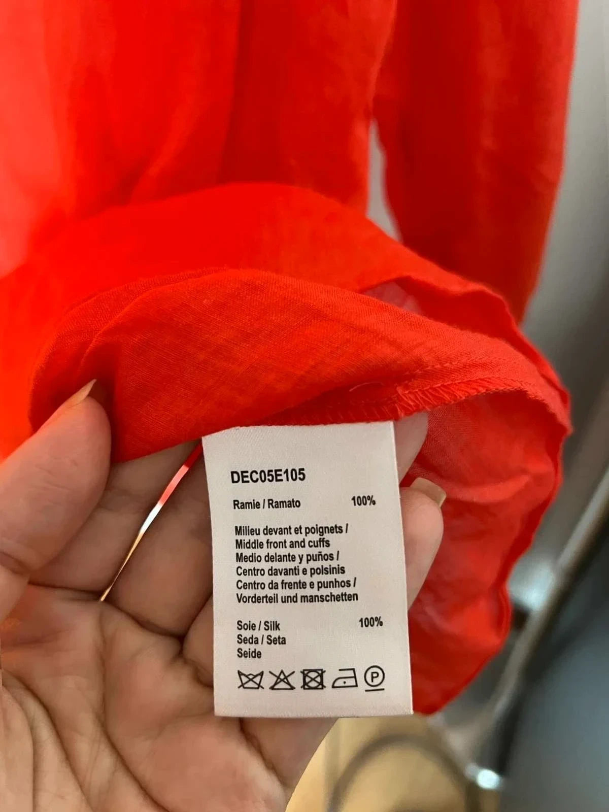 Gerard Darel red ramie silk blouse size XL - view 7