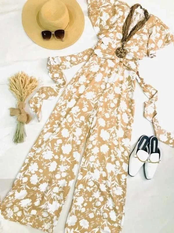 Ganni white viscose jumpsuit