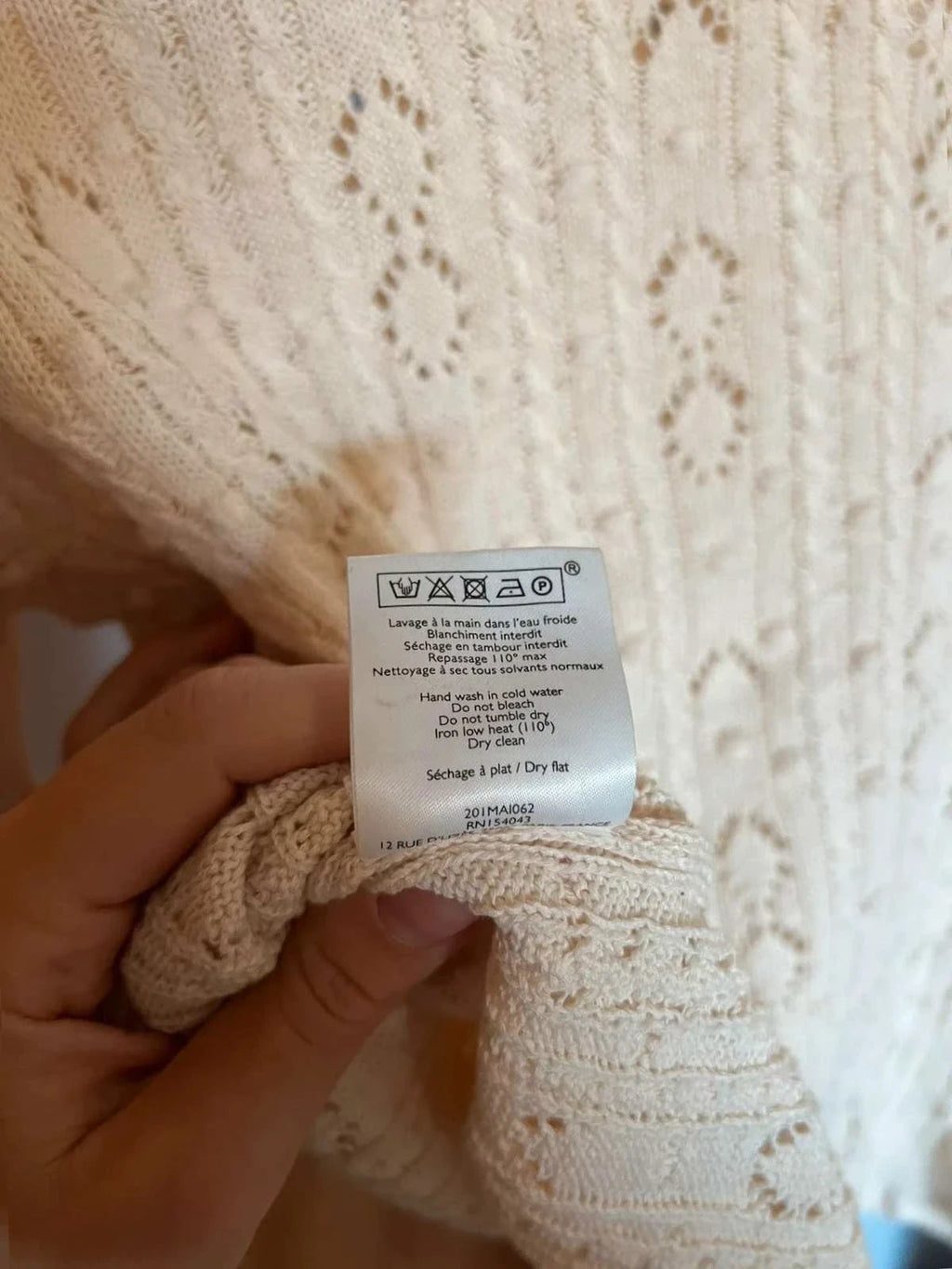 Sézane beige cotton V-neck jumper - view 9