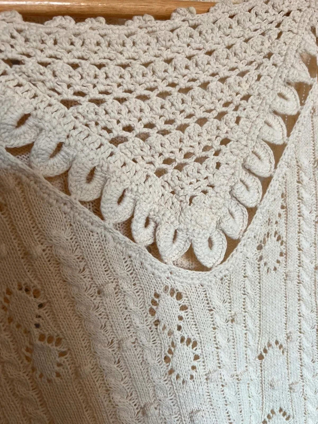 Sézane beige cotton V-neck jumper - view 5