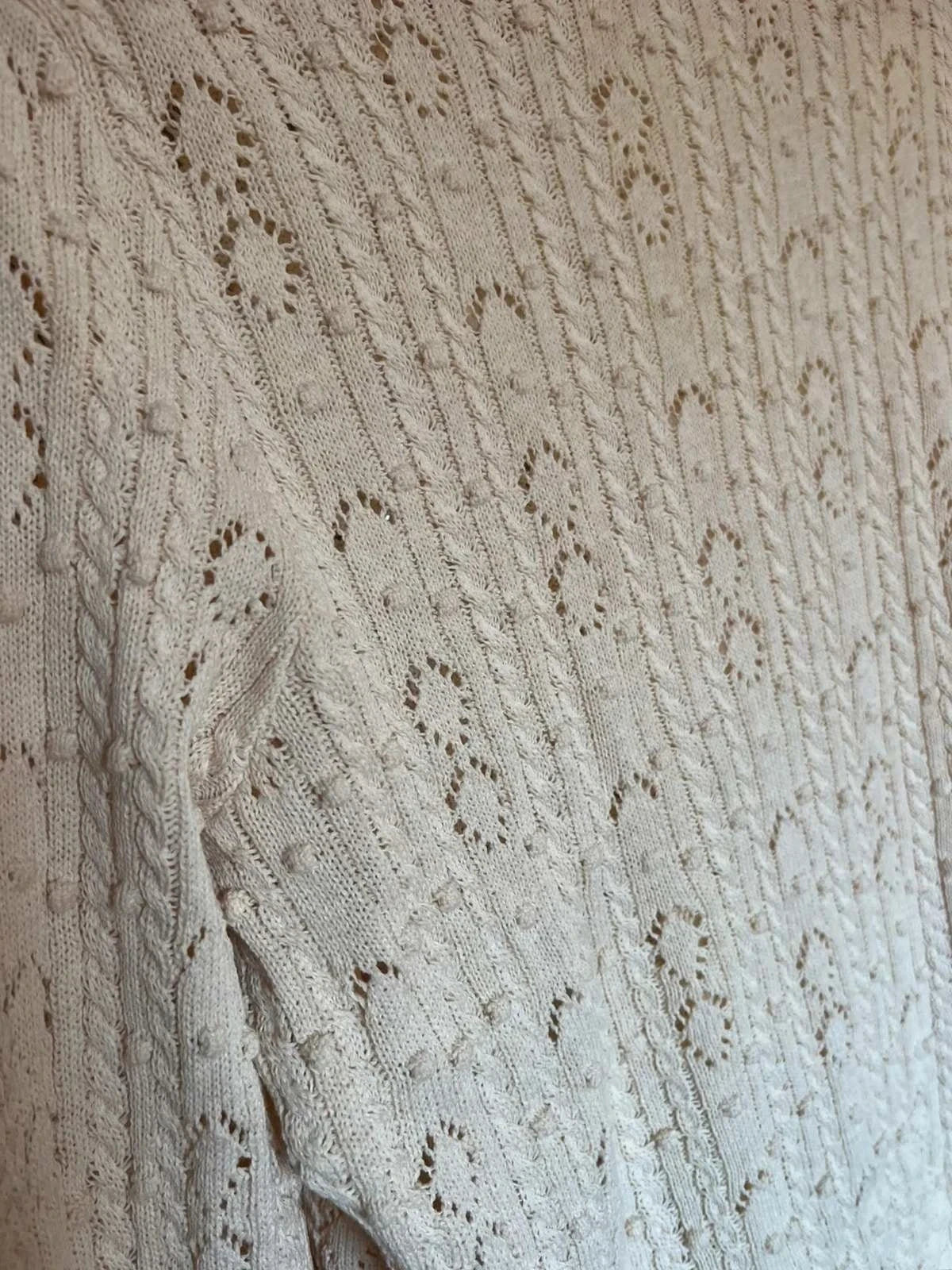 Sézane beige cotton V-neck jumper - view 7