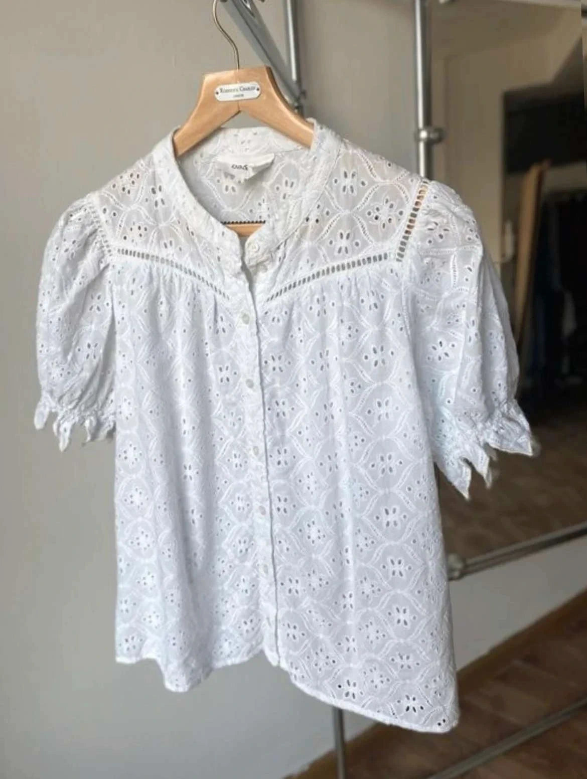 Ba&sh white short sleeve blouse