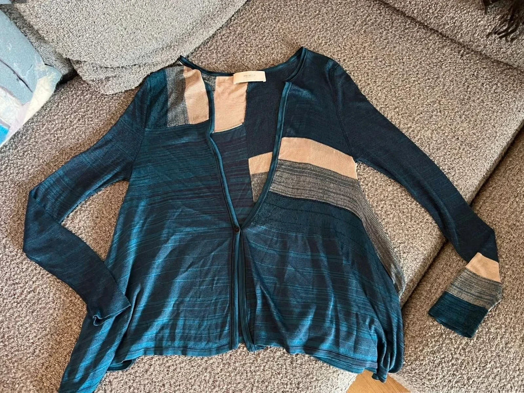 Pringle of Scotland beige viscose silk cardigan