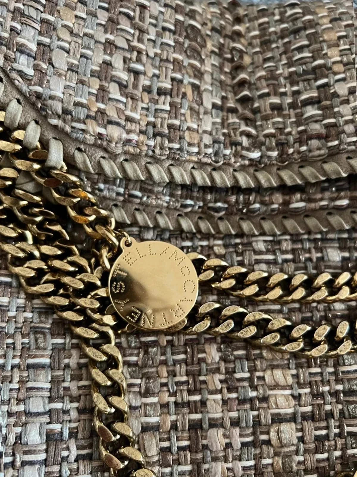 Stella McCartney Falabella gold tweed bag - view 2