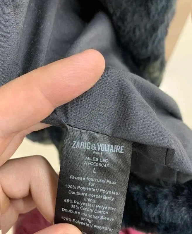 Zadig & Voltaire Miles Leo black faux fur jacket - view 6