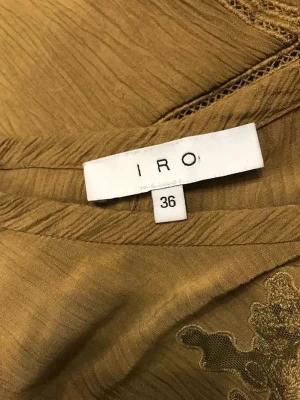 IRO khaki viscose silk mini dress - view 6