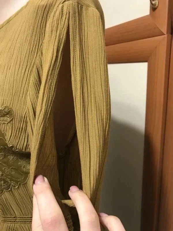 IRO khaki viscose silk mini dress - view 3