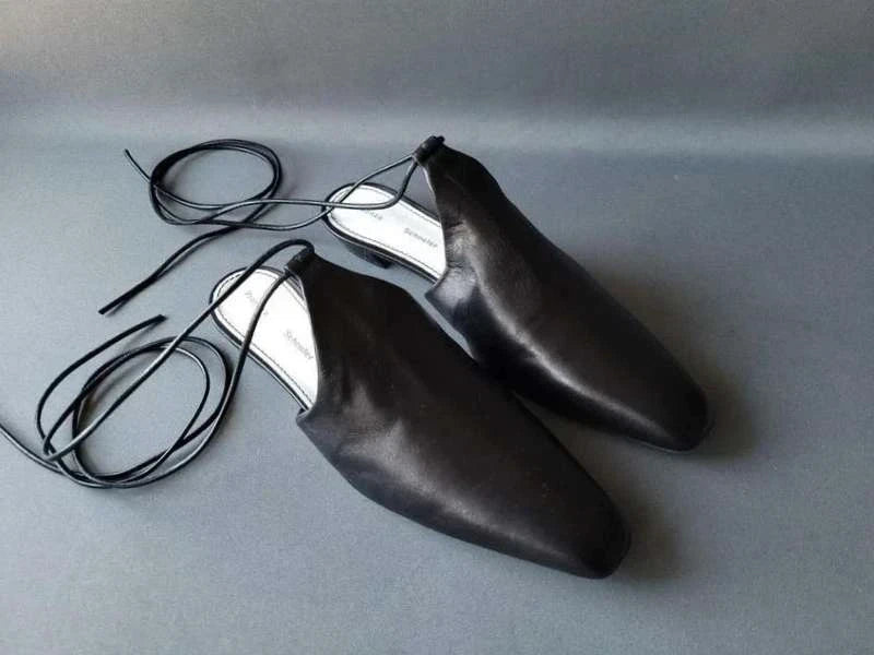 Proenza Schouler black leather mules