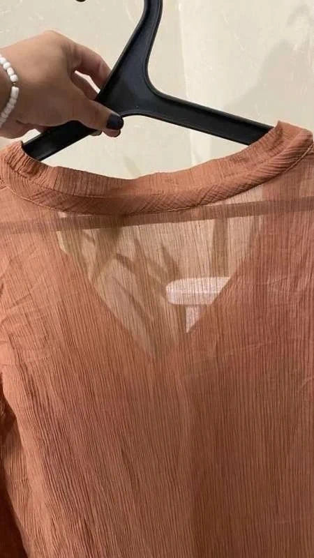 See by Chloé coral silk cotton midi dress - view 3