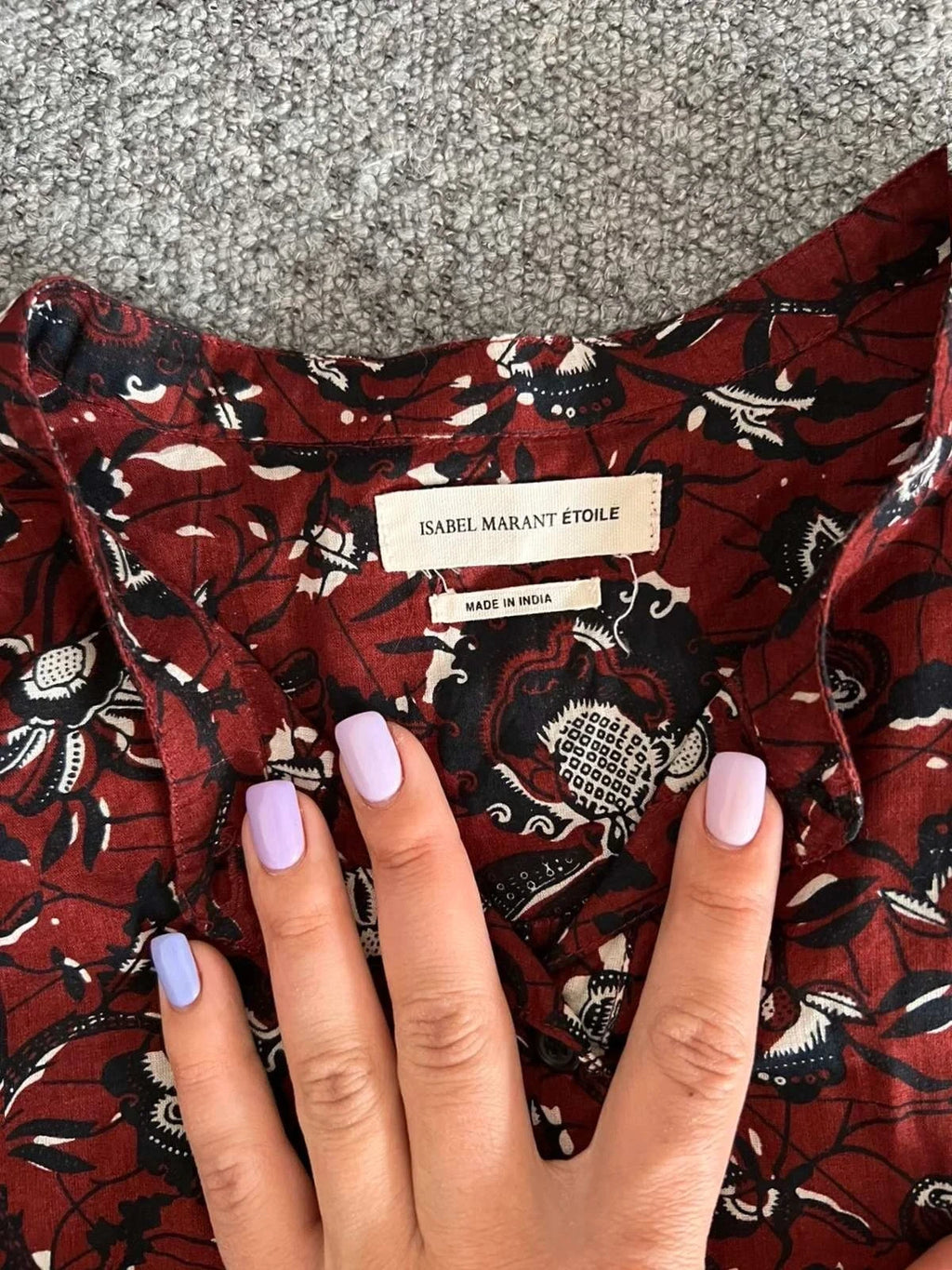 Isabel Marant burgundy cotton shirt - view 3