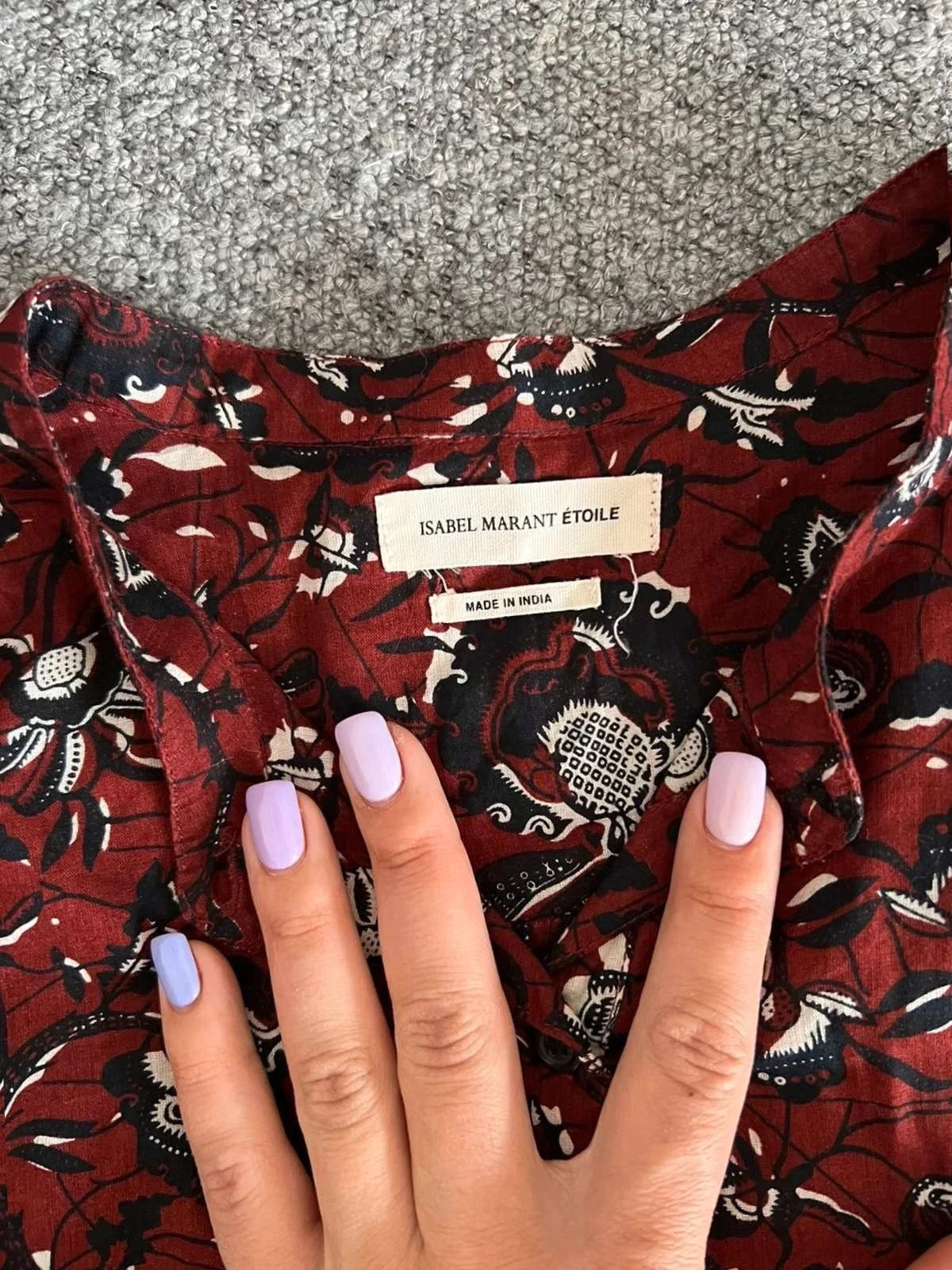 Isabel Marant burgundy cotton shirt - view 3