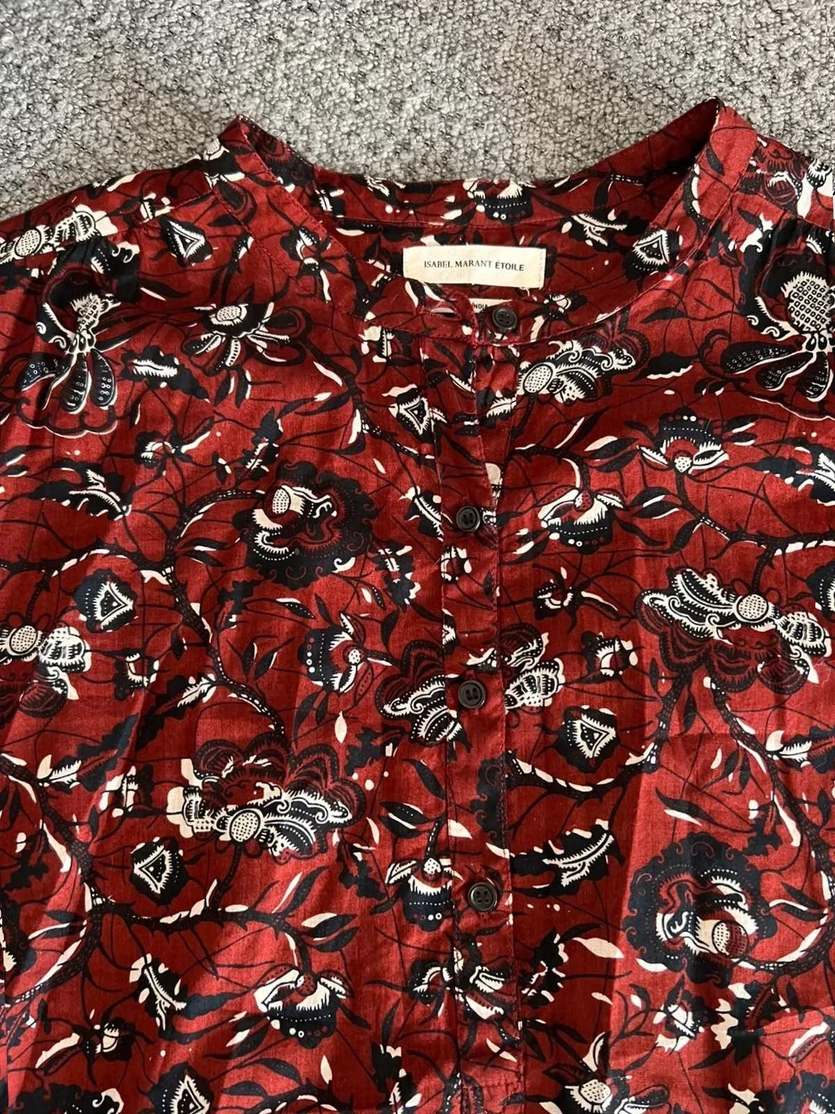 Isabel Marant burgundy cotton shirt - view 2