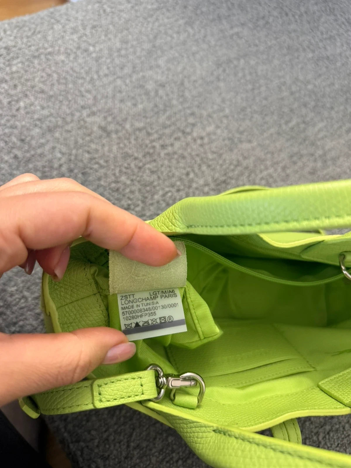 Longchamp Roseau East West light green leather bag - view 14