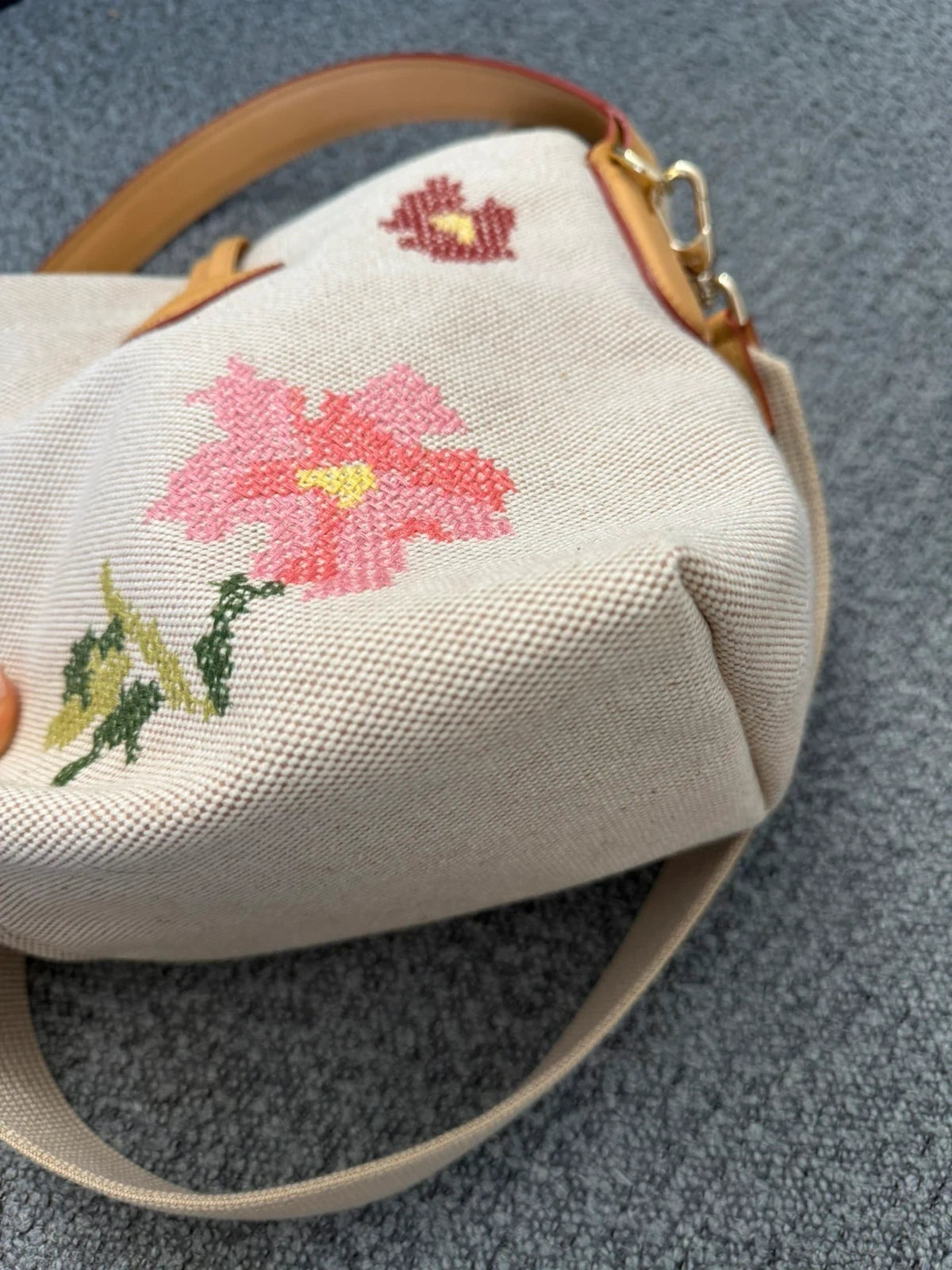 Longchamp Roseau beige embroidered bag - view 10