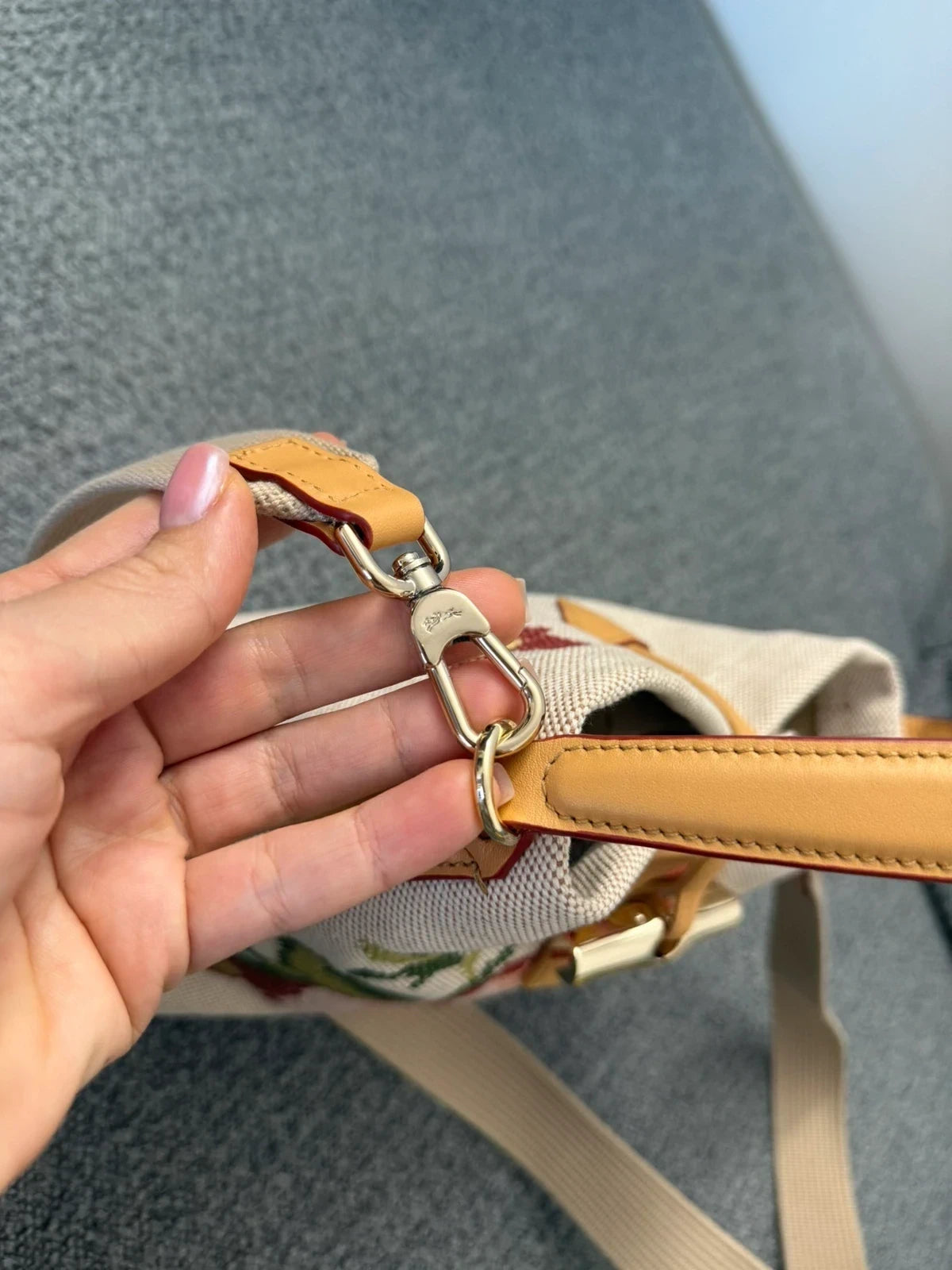 Longchamp Roseau beige embroidered bag - view 11