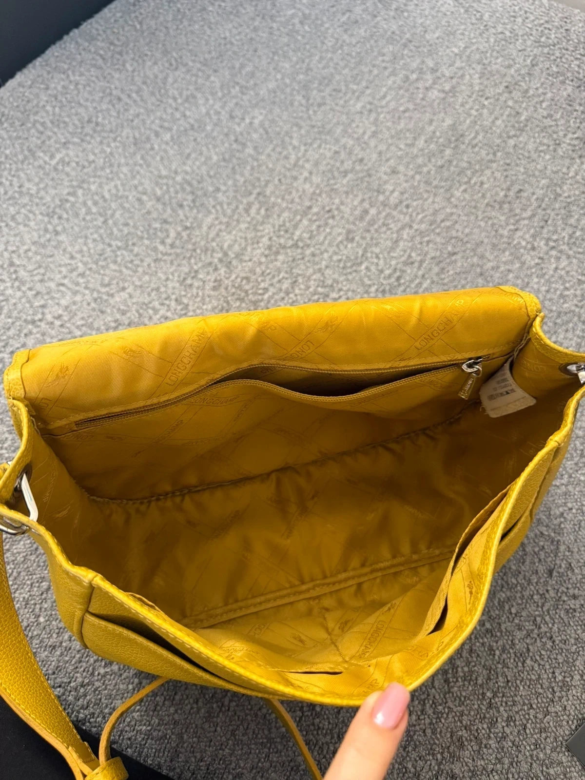 Longchamp Le Foulonné mustard leather crossbody bag - view 11