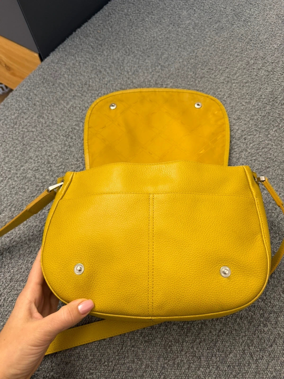 Longchamp Le Foulonné mustard leather crossbody bag - view 6