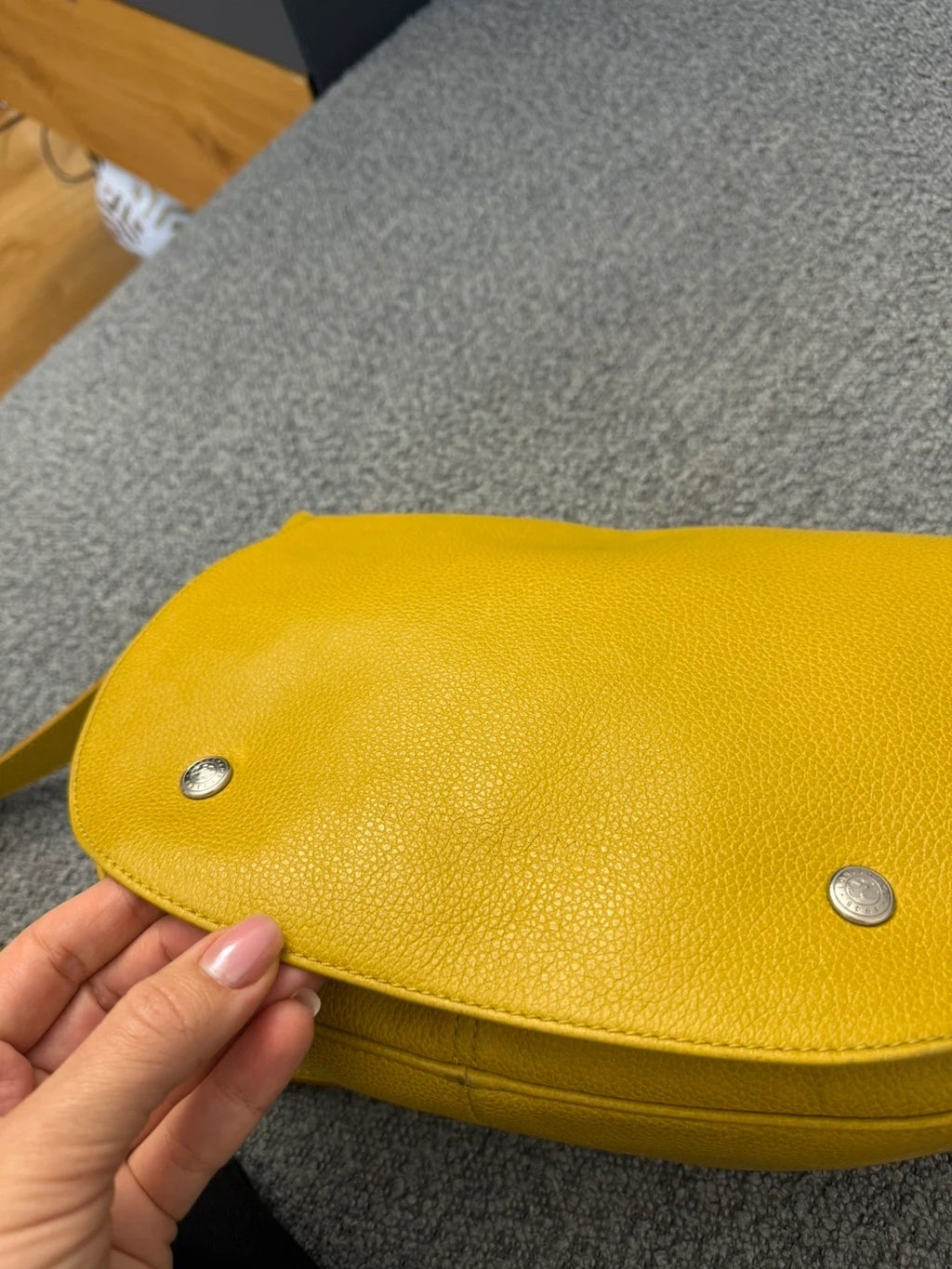 Longchamp Le Foulonné mustard leather crossbody bag - view 3