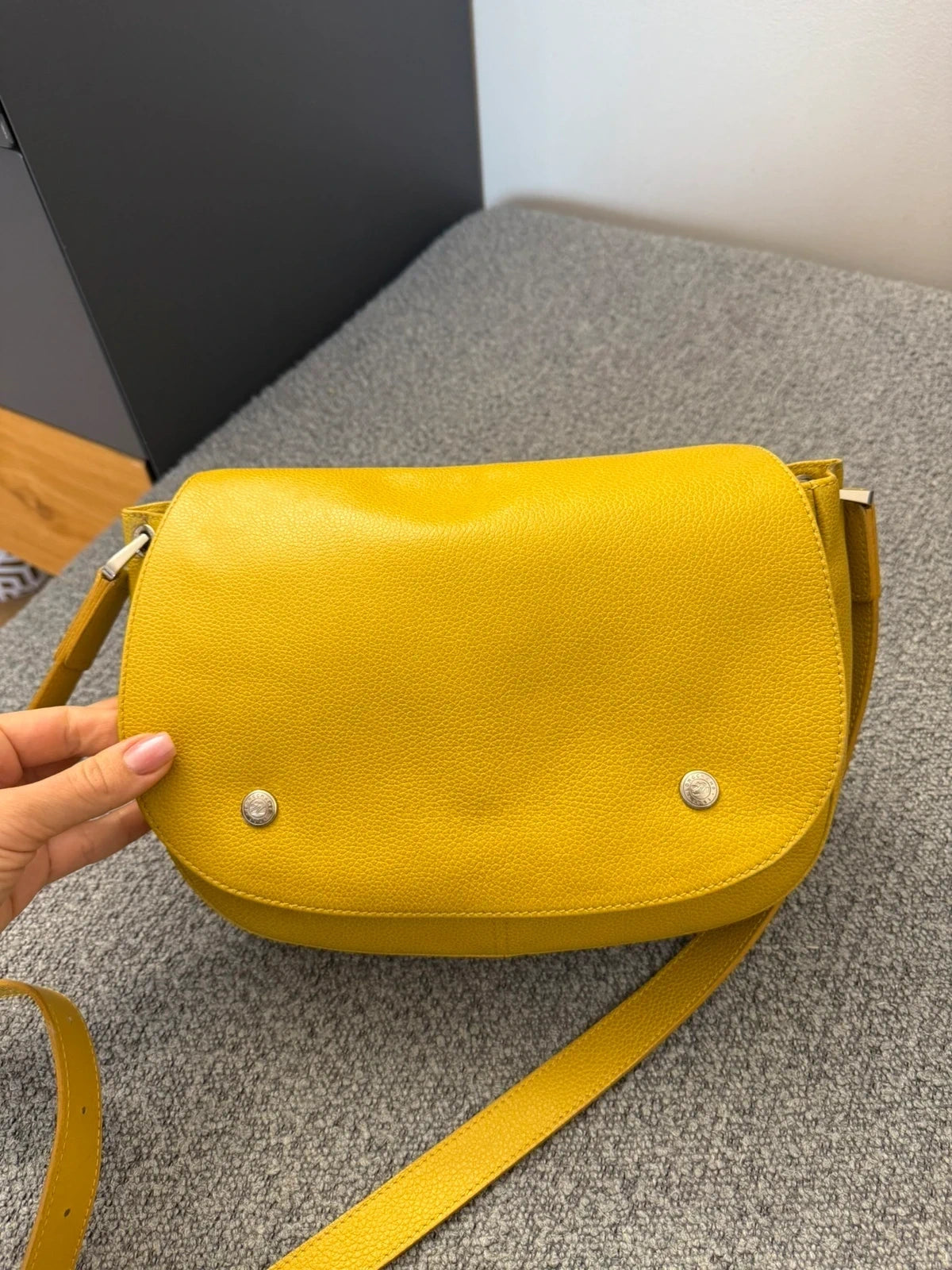 Longchamp Le Foulonné mustard leather crossbody bag - view 7