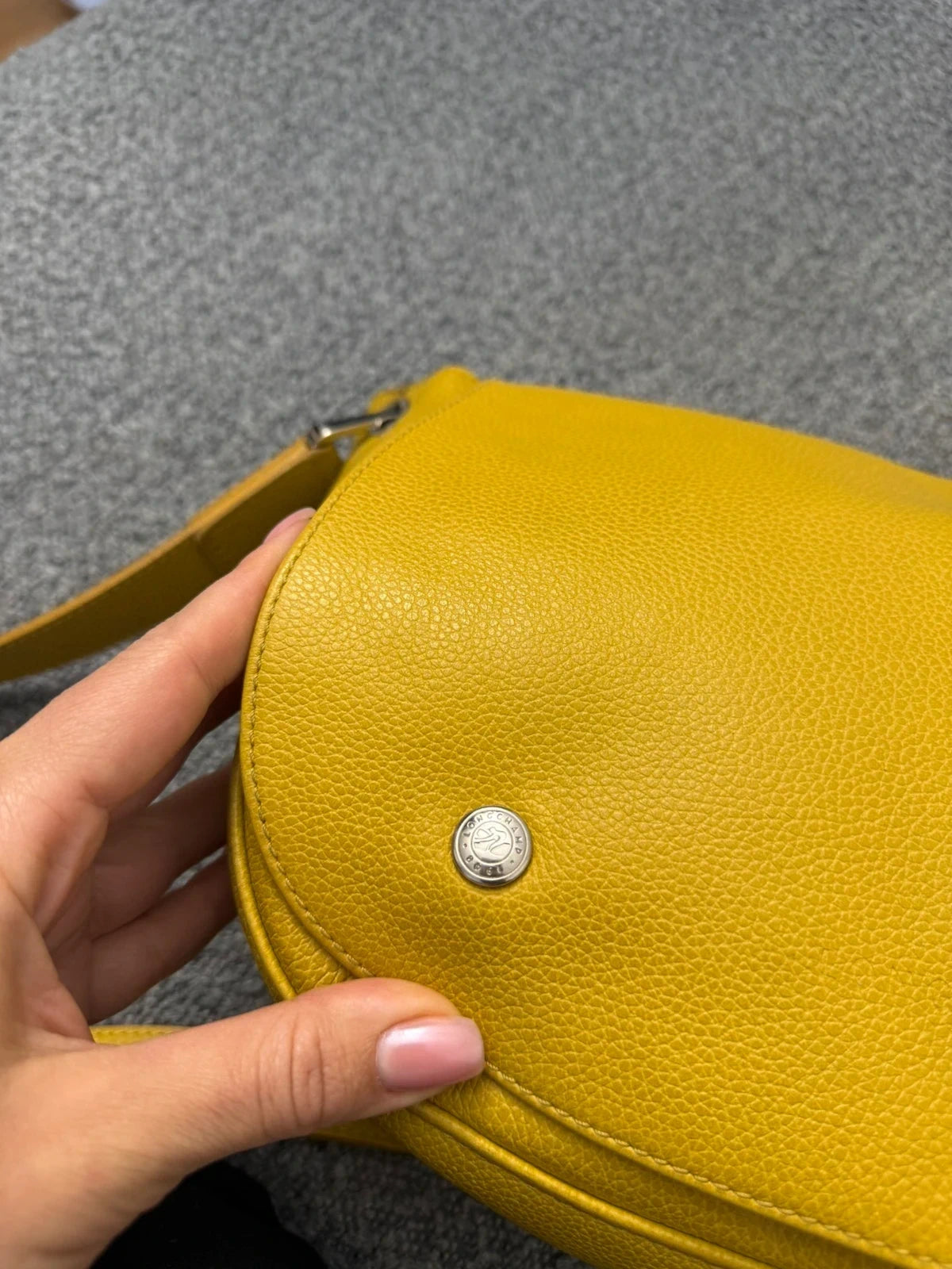 Longchamp Le Foulonné mustard leather crossbody bag - view 4