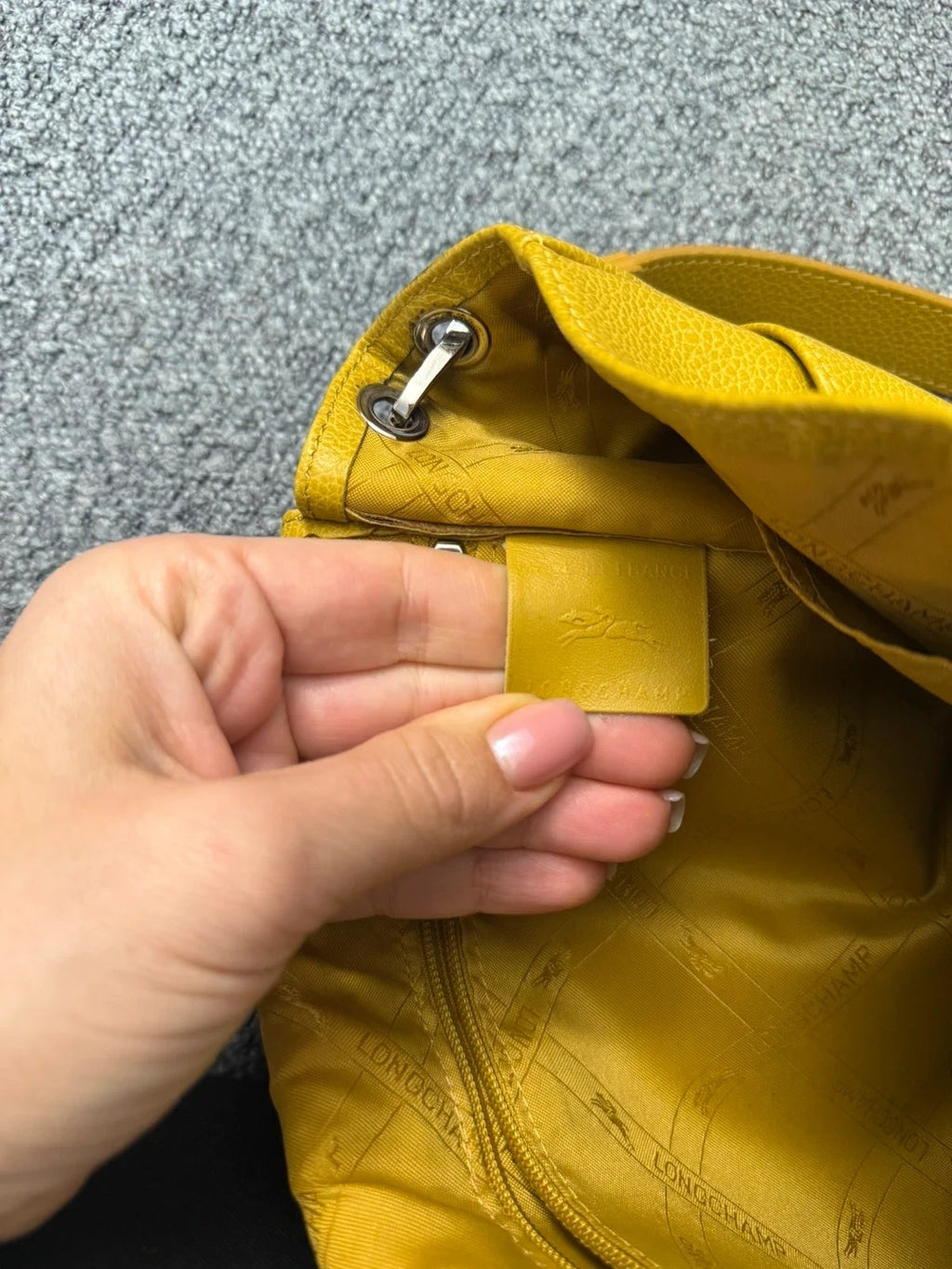 Longchamp Le Foulonné mustard leather crossbody bag - view 12