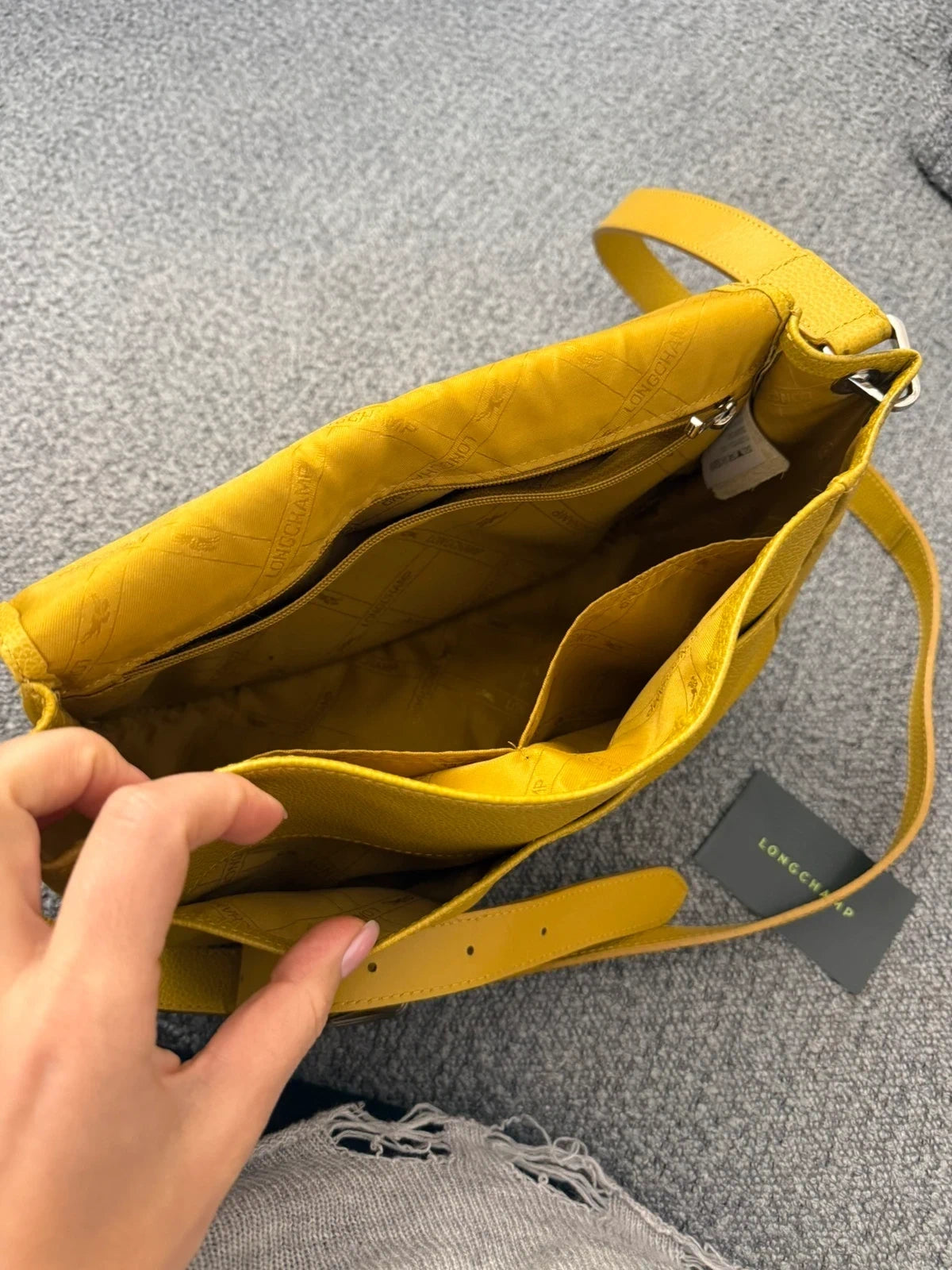 Longchamp Le Foulonné mustard leather crossbody bag - view 13