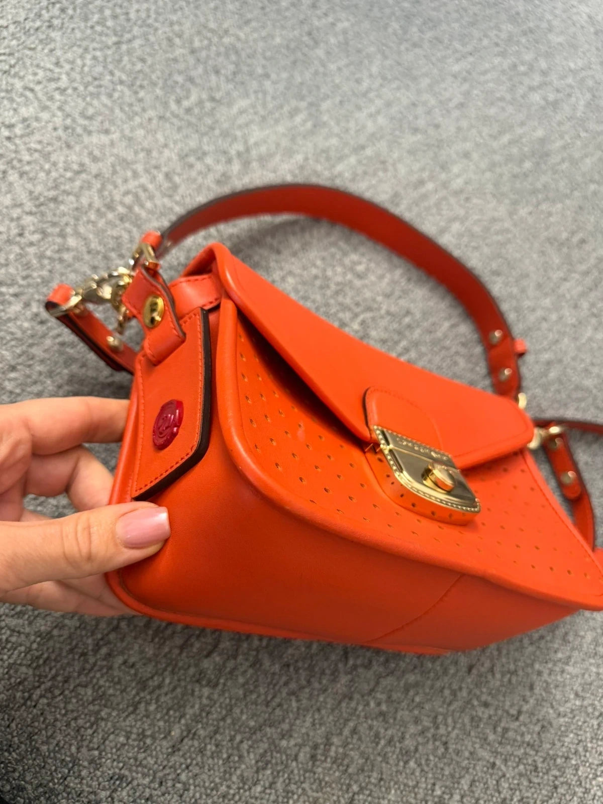 Longchamp Mademoiselle bright red leather crossbody bag - view 10