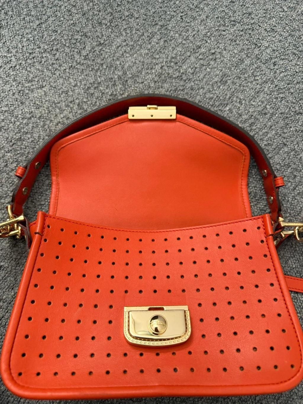 Longchamp Mademoiselle bright red leather crossbody bag - view 11