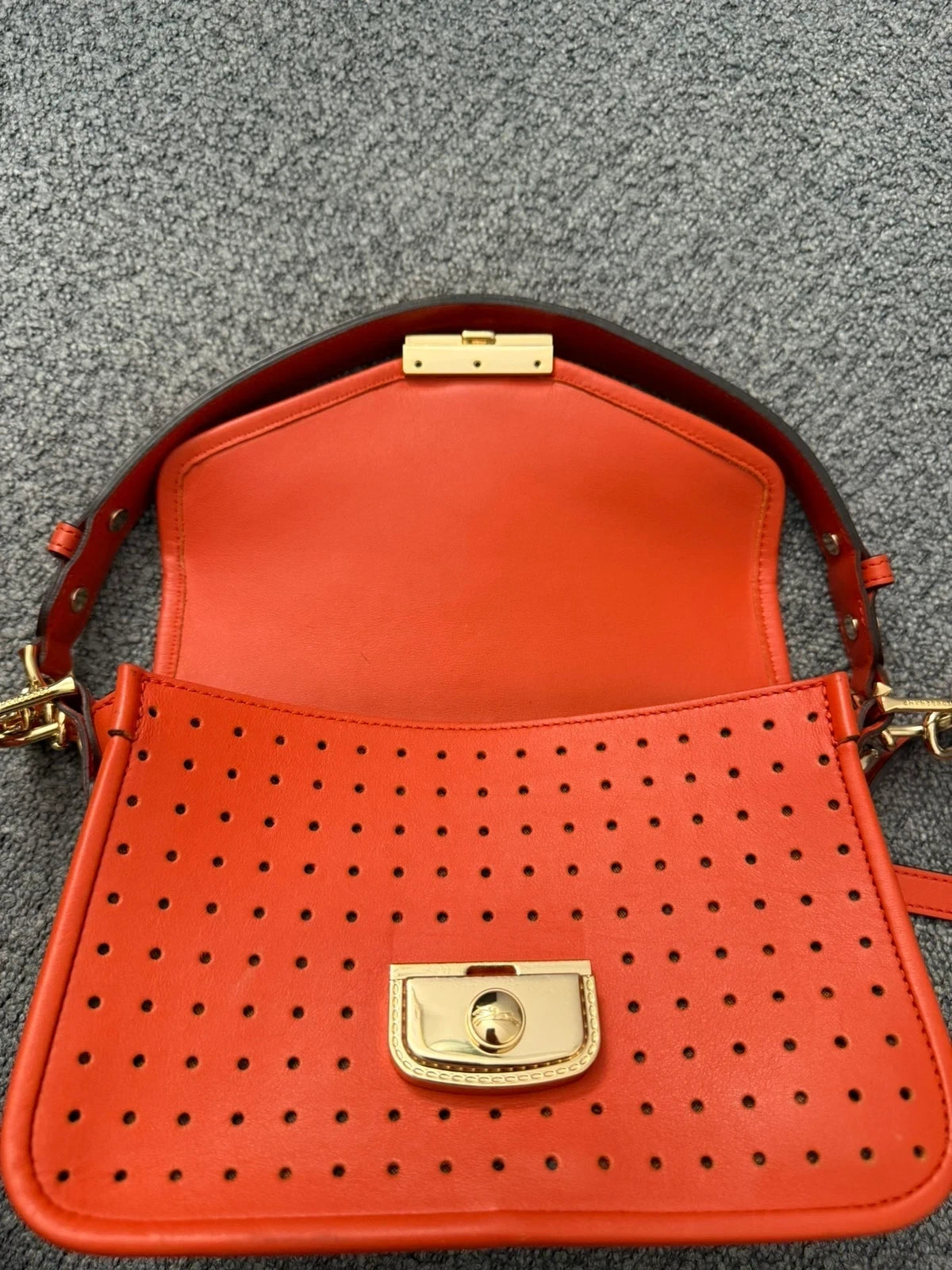 Longchamp Mademoiselle bright red leather crossbody bag - view 11