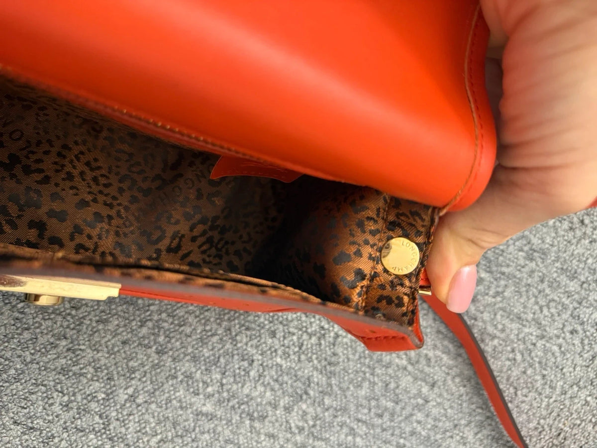 Longchamp Mademoiselle bright red leather crossbody bag - view 13