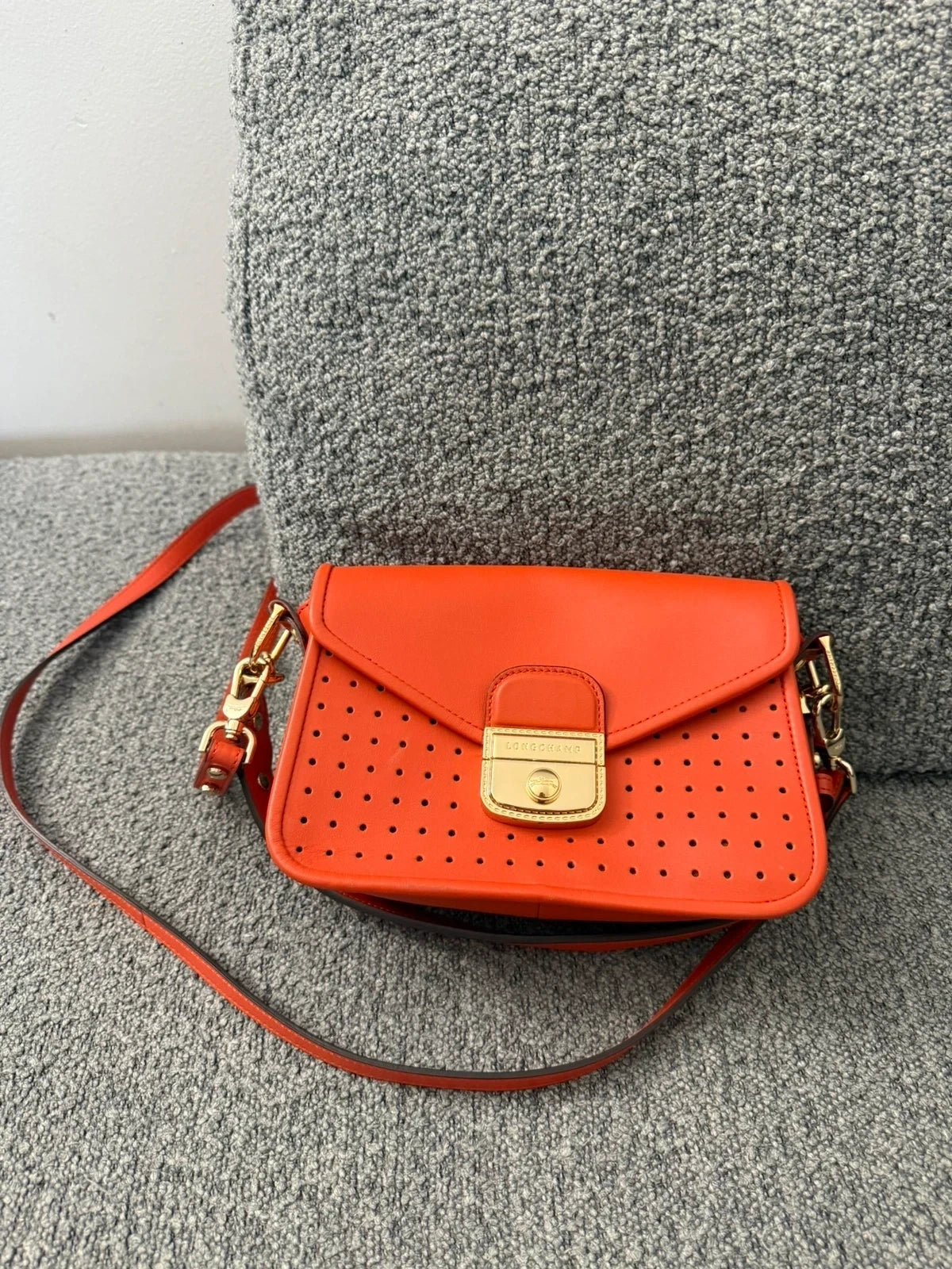 Longchamp Mademoiselle bright red leather crossbody bag - view 2