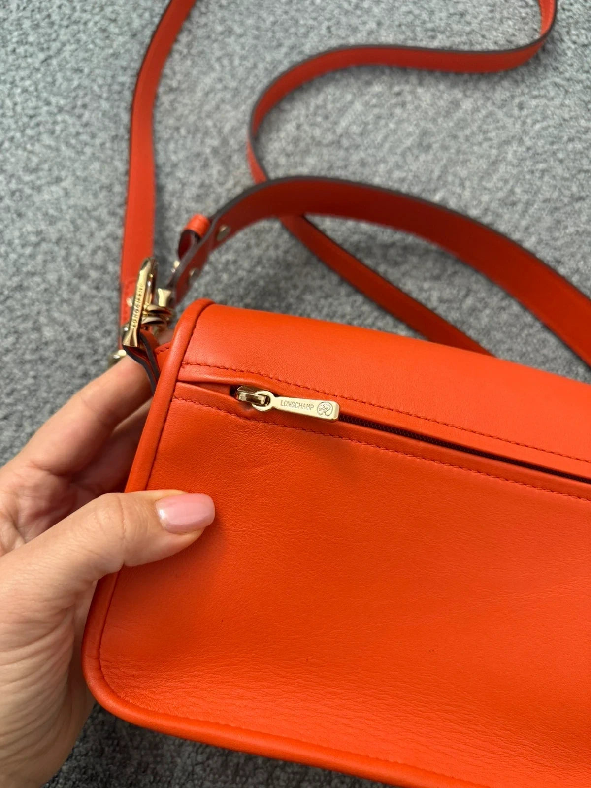 Longchamp Mademoiselle bright red leather crossbody bag - view 6