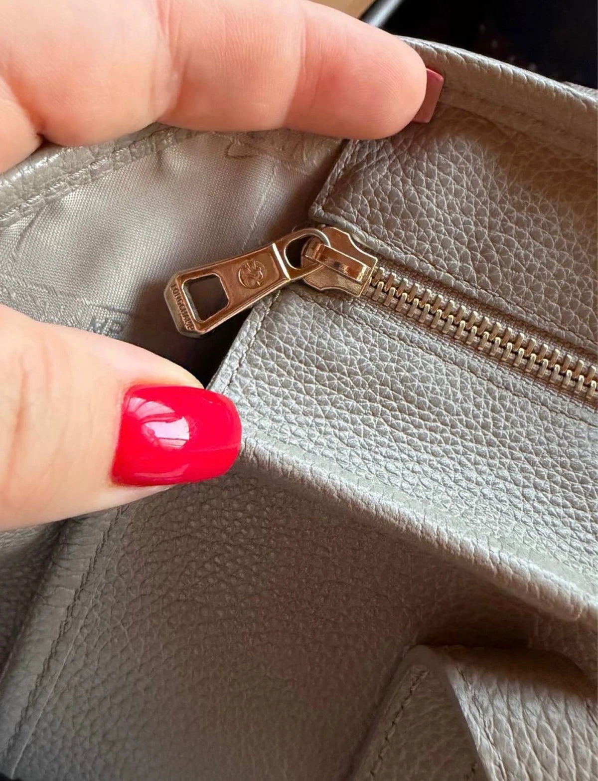Longchamp taupe leather shoulder bag - view 5