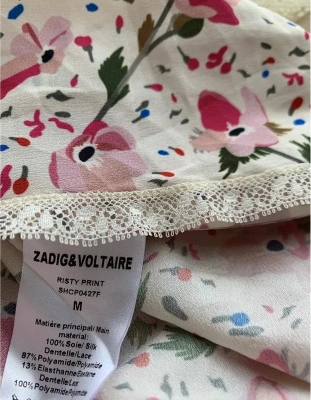 Zadig & Voltaire risty print silk long lace dress - view 7