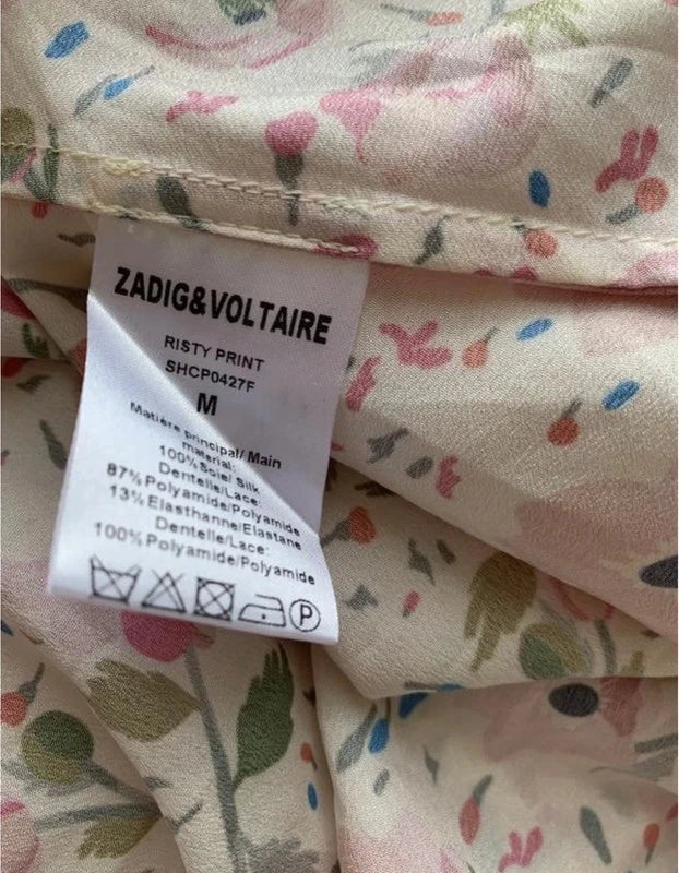 Zadig & Voltaire risty print silk long lace dress - view 3