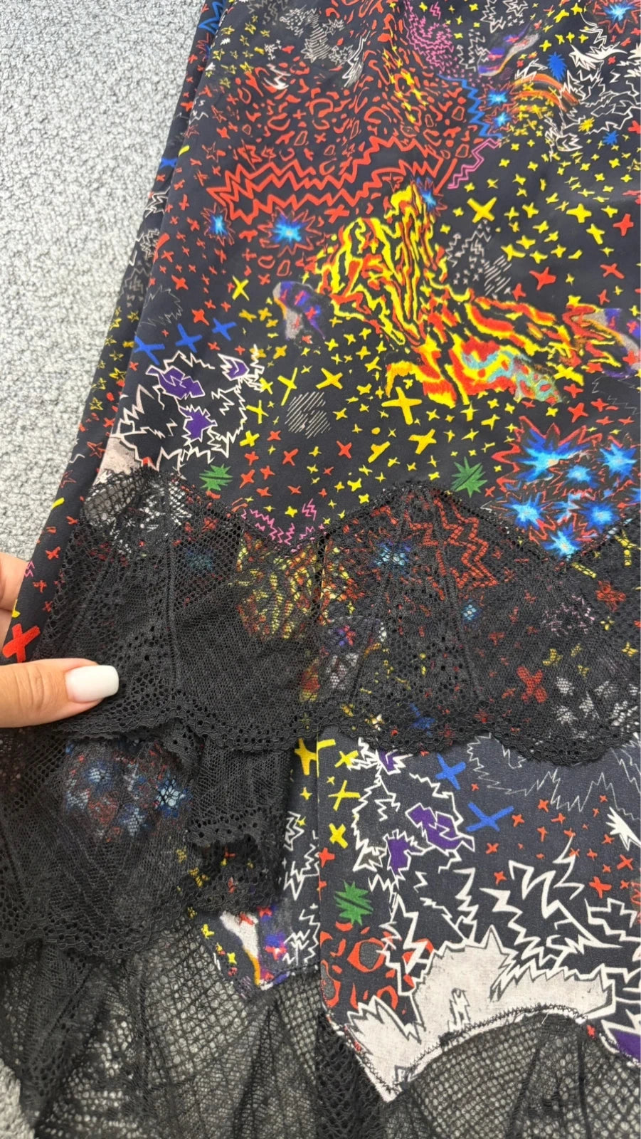 Zadig & Voltaire joslin glam rock silk lace long skirt - view 2