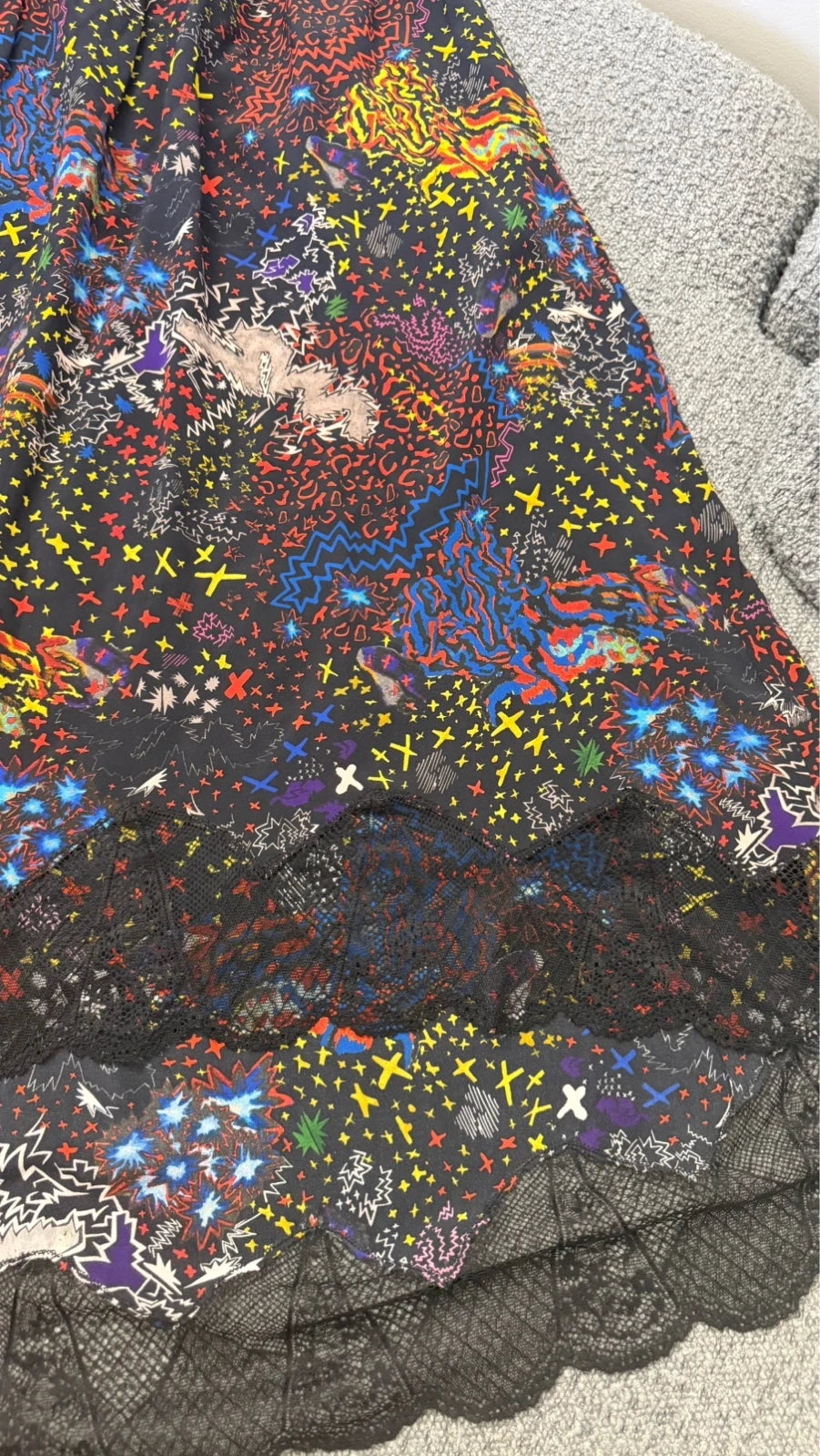 Zadig & Voltaire joslin glam rock silk lace long skirt - view 3