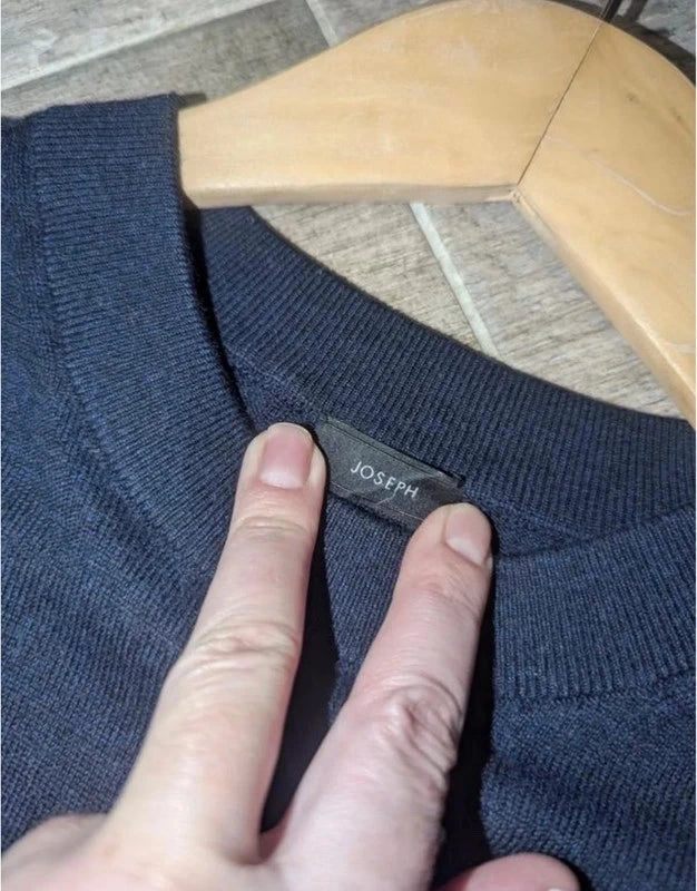 Joseph navy wool long sweater jumper - view 3
