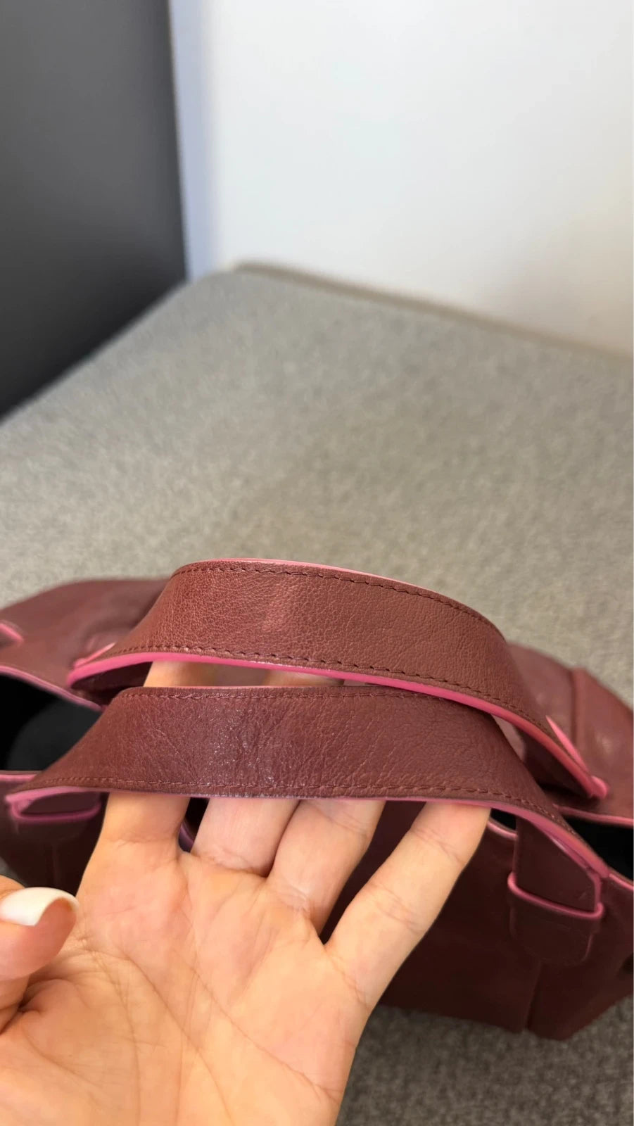 Gerard Darel 24H burgundy leather handbag - view 4
