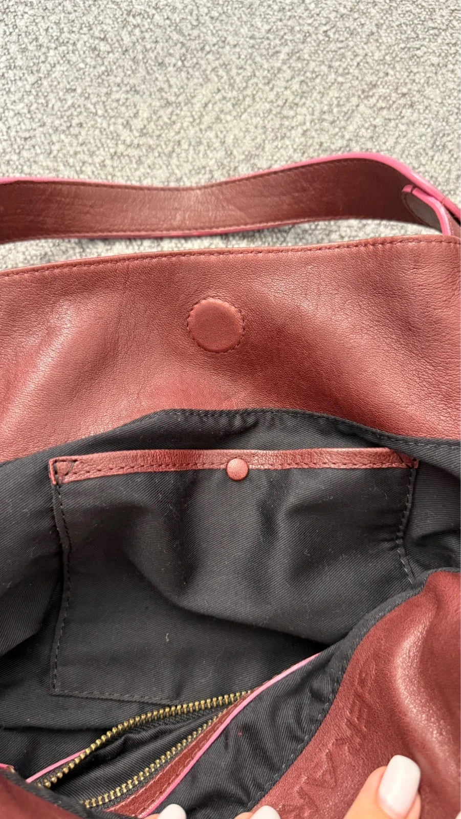 Gerard Darel 24H burgundy leather handbag - view 10