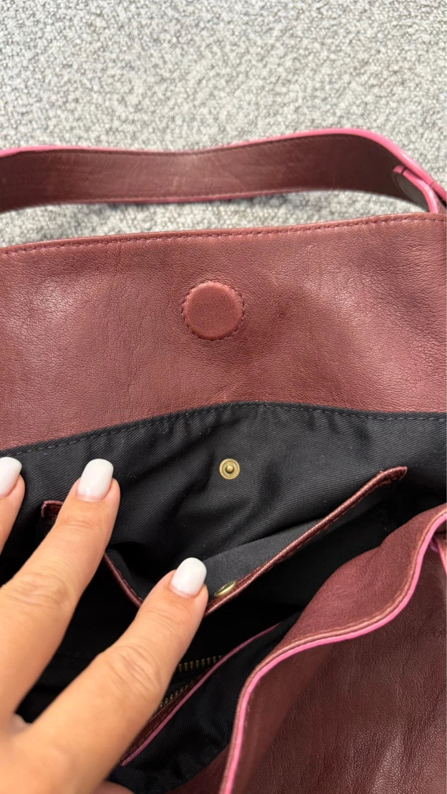 Gerard Darel 24H burgundy leather handbag - view 11