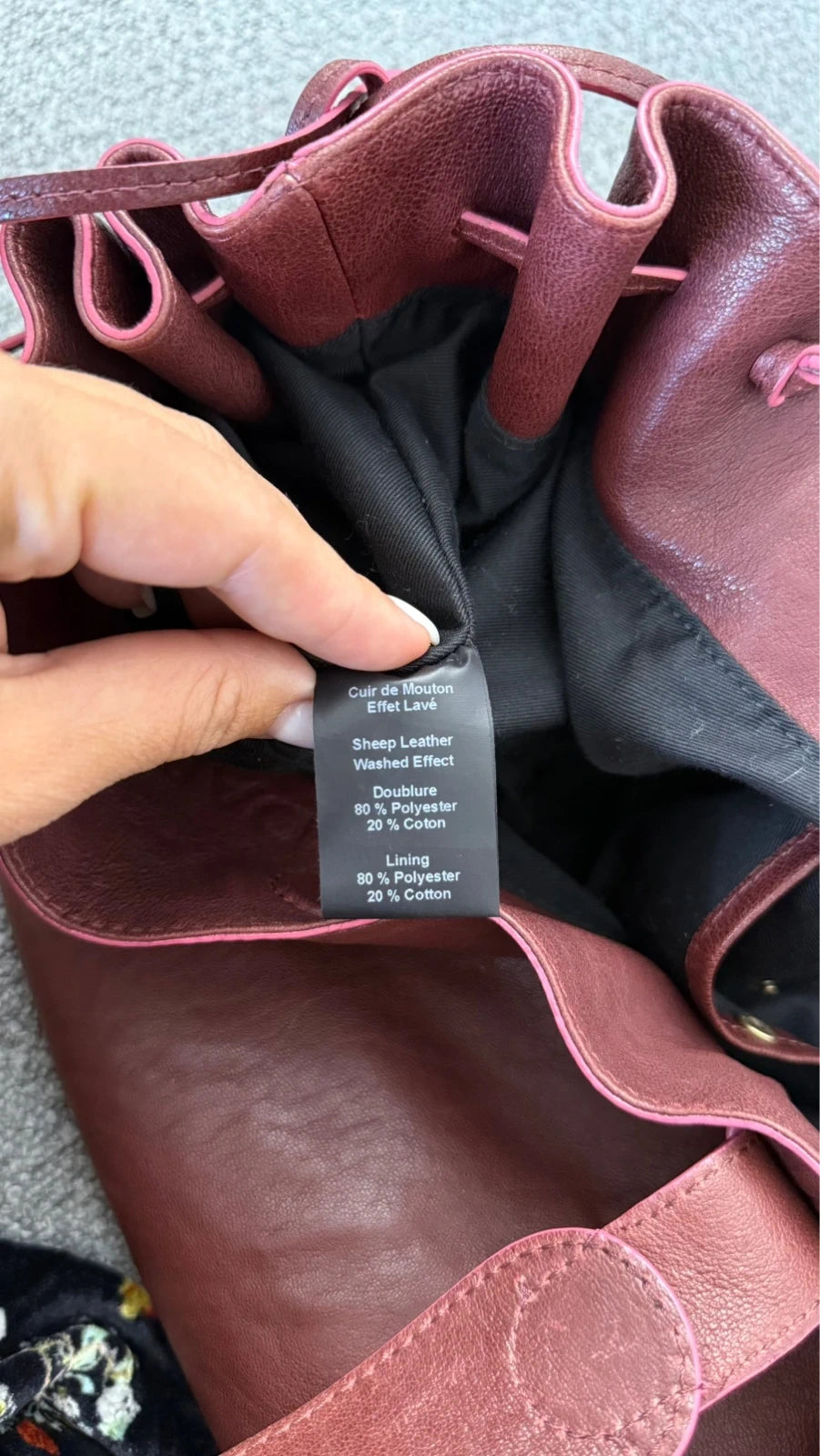 Gerard Darel 24H burgundy leather handbag - view 12