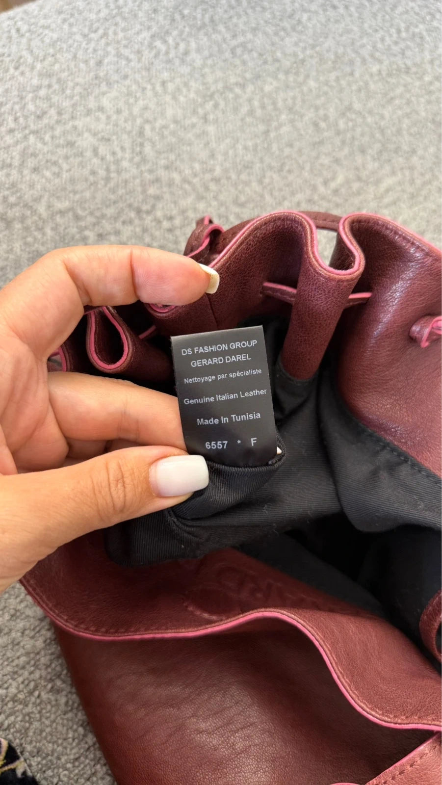 Gerard Darel 24H burgundy leather handbag - view 13