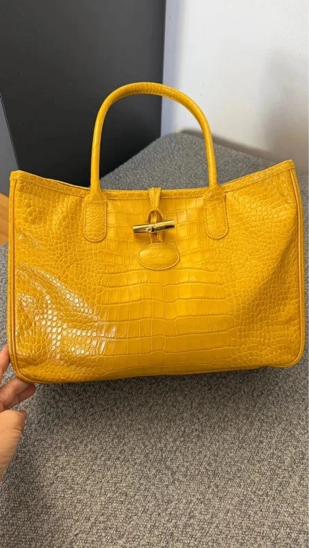 Longchamp roseau croco yellow hand / shoulder bag - view 5